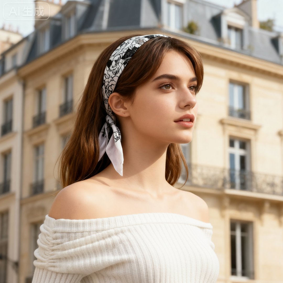 Classy and Fabulous Dutch Peony Twilly Silky Scarf (85cm)