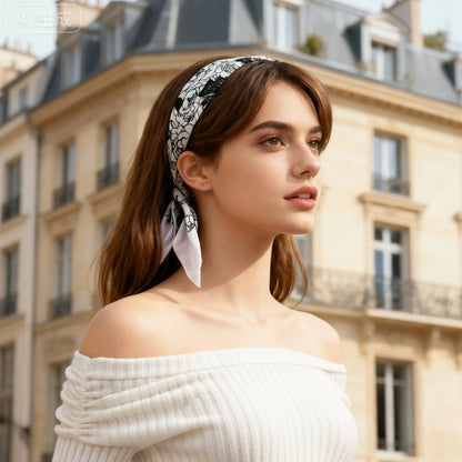 Classy and Fabulous Dutch Peony Twilly Silky Scarf (85cm)