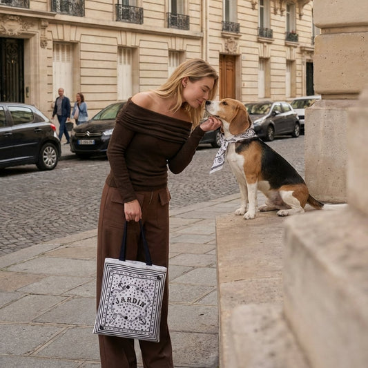 Pet & Owner Twinning Outfits  | Classy and Fabulous Scarf & Tote Bag Set
