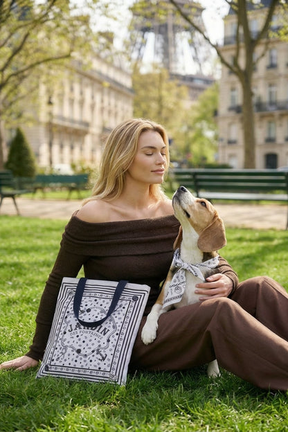 Pet & Owner Twinning Outfits  | Classy and Fabulous Scarf & Tote Bag Set