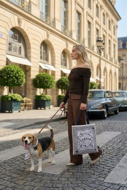 Pet & Owner Twinning Outfits  | Classy and Fabulous Scarf & Tote Bag Set