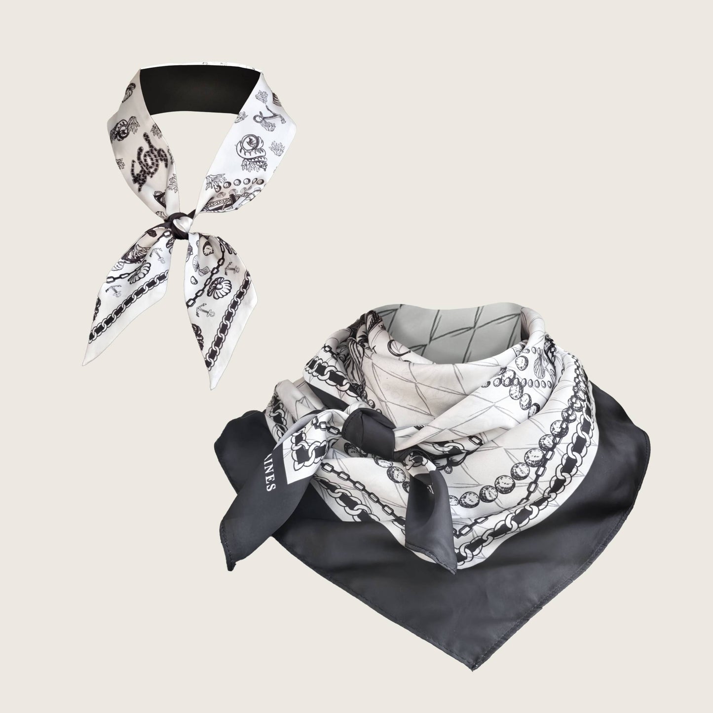 Twinning Outfits | Classy and Fabulous Anchor Silky Scarf