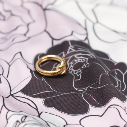 Classy and Fabulous Pink and White Duo Silky Scarf Gift Set (Double Face Silky Scarf and Scarf Ring)