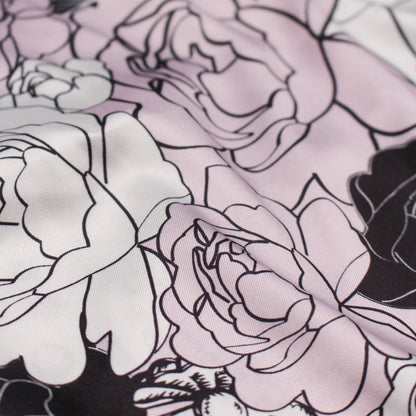 Classy and Fabulous Pink and White Duo Silky Scarf Gift Set (Double Face Silky Scarf and Scarf Ring)