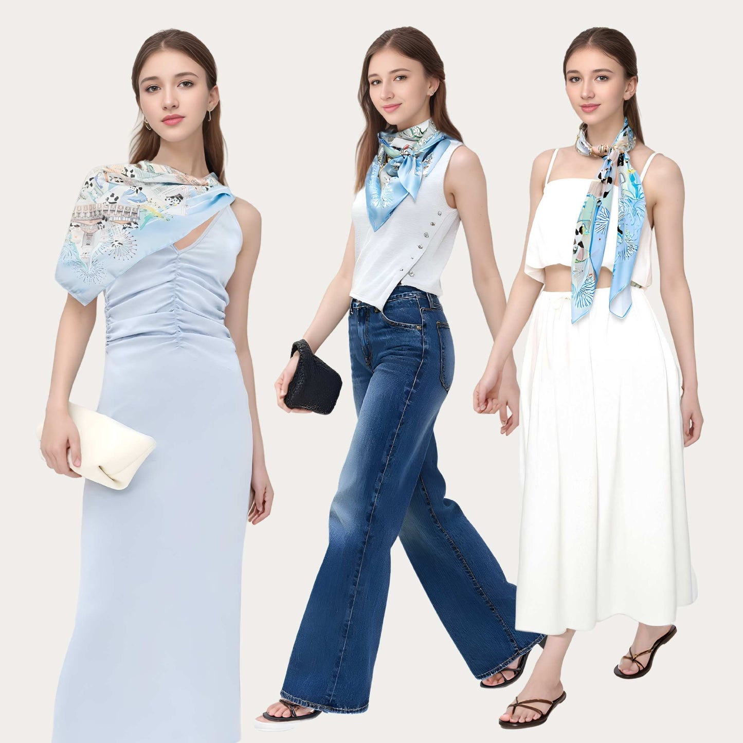 Lion Rock Silky Scarf (90cm)