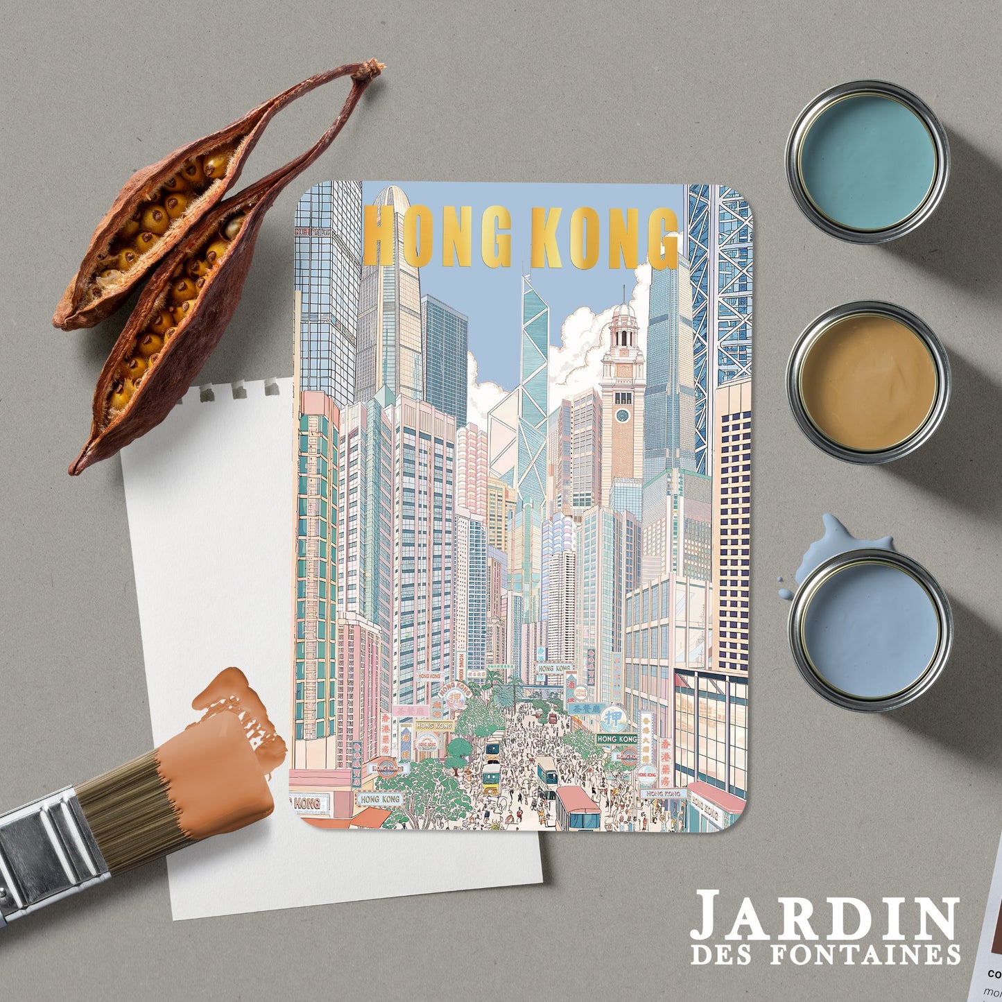 City View Hot Stamping Postcard