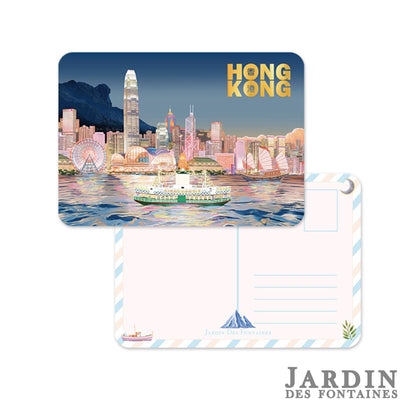 Victoria Harbour Nightscape Hot Stamping Postcard