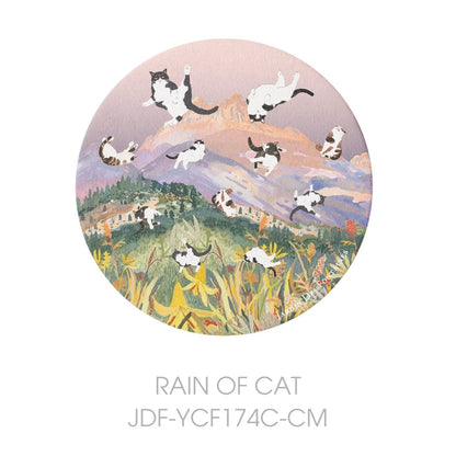 Yogis Cat and Flower Ceramic Coaster