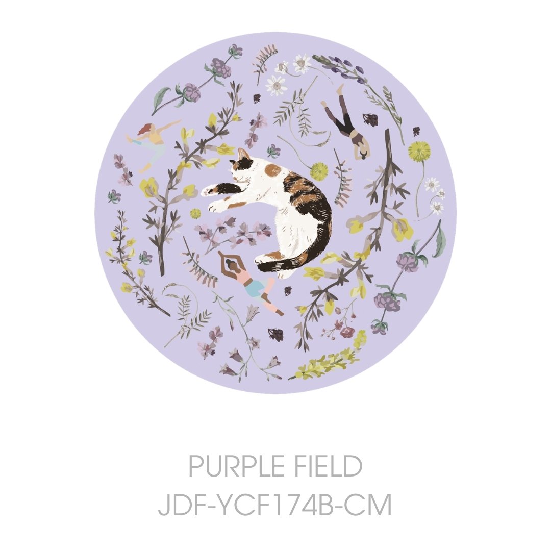 Yogis Cat and Flower Ceramic Coaster