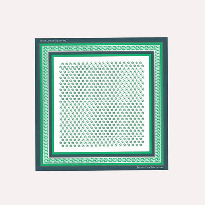 JDF Monogram Green Dynasty Silky Scarf (45cm)