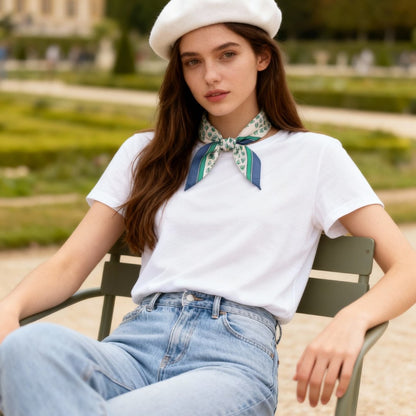 JDF Monogram Green Dynasty Silky Scarf (45cm)