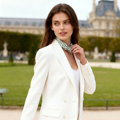 JDF Monogram Green Dynasty Silky Scarf (45cm)