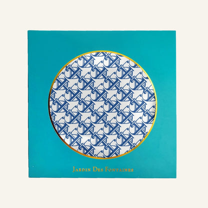 JDF Monogram Victorian Teal Silky Scarf (60cm)