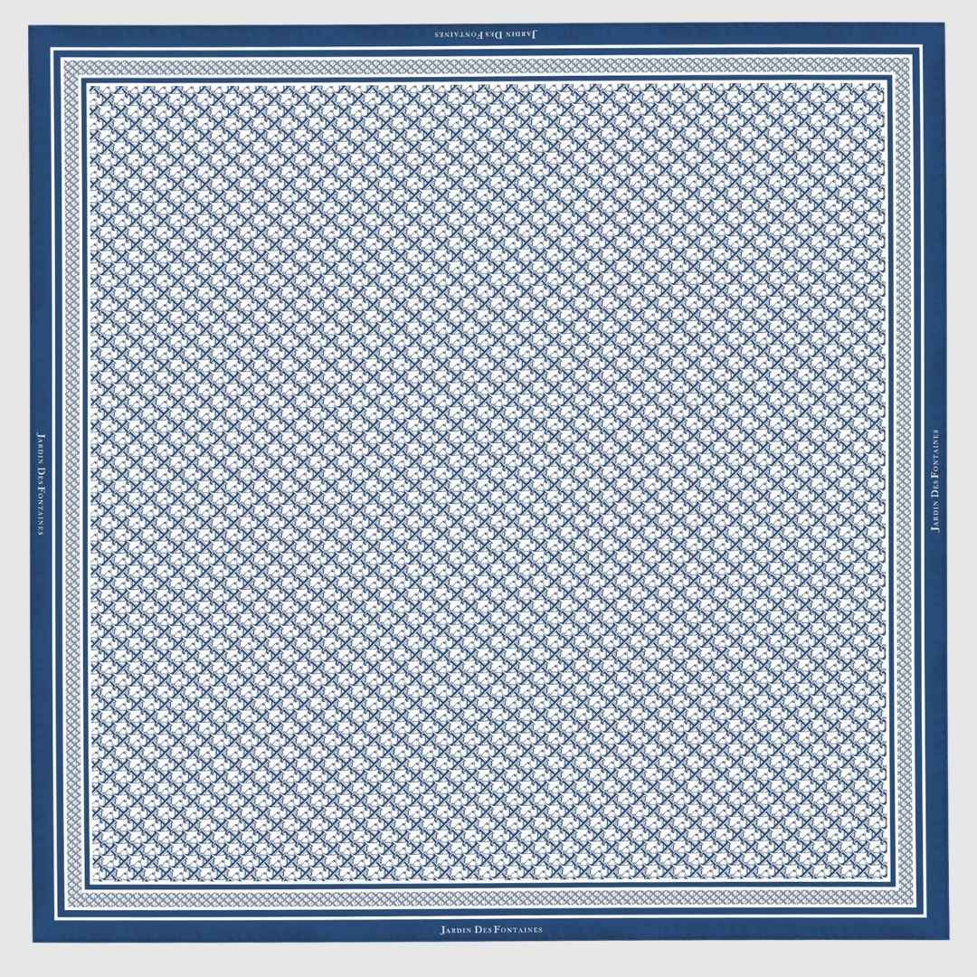 JDF Monogram Victorian Teal Silky Scarf (90cm)