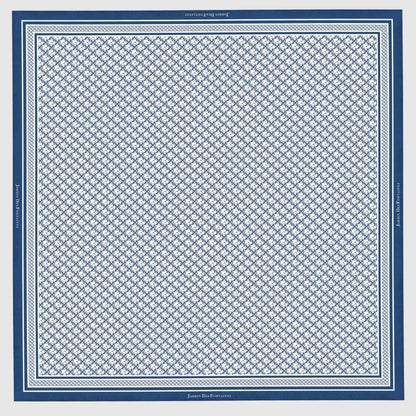 JDF Monogram Victorian Teal Silky Scarf (90cm)