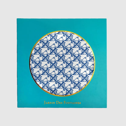 JDF Monogram Victorian Teal Silky Scarf (90cm)