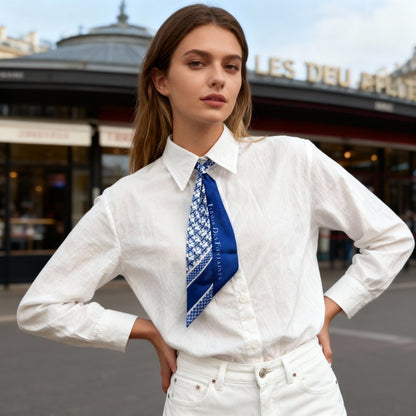 JDF Monogram Victorian Teal Twilly Silky Scarf (105cm)