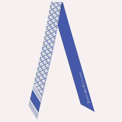 JDF Monogram Victorian Teal Twilly Silky Scarf (105cm)