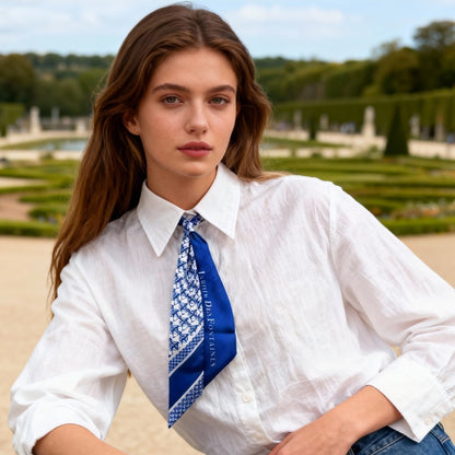 JDF Monogram Victorian Teal Twilly Silky Scarf (105cm)