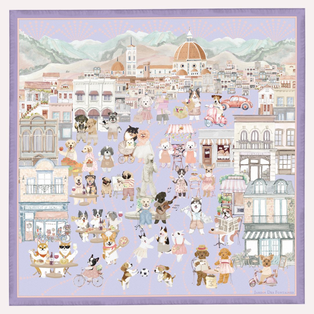 Oh My Dog Florence & Dogs Silky Scarf (90cm)