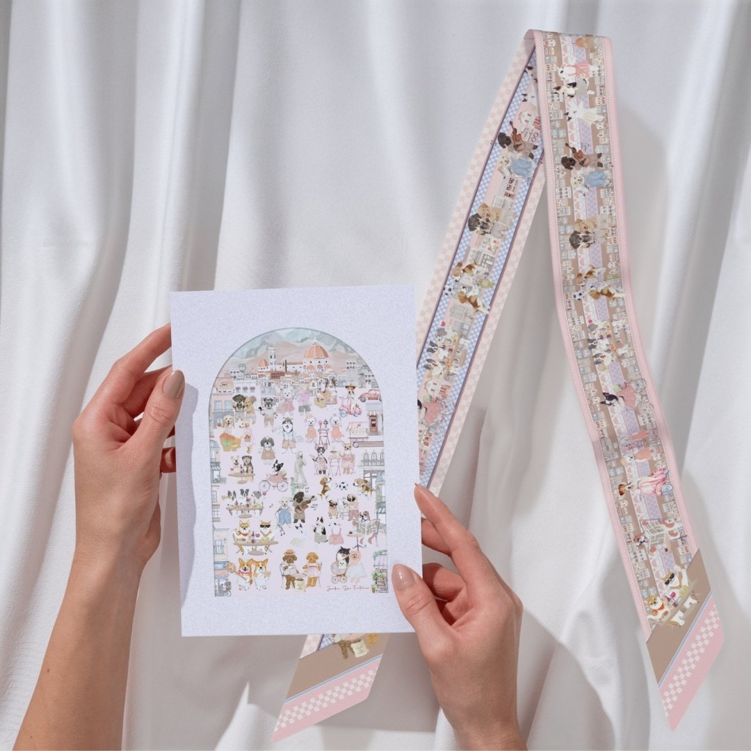 Oh My Dog Twilly Scarf & Wall Art Gift Set