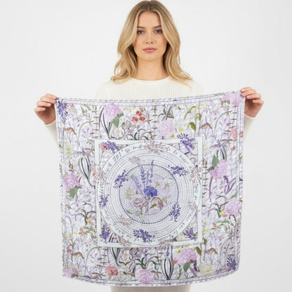 Secret Violet Garden Houndstooth Silky Scarf (60cm)