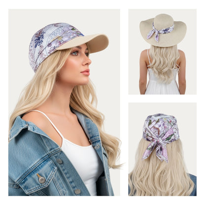 Secret Violet Garden Houndstooth Silky Scarf (60cm)