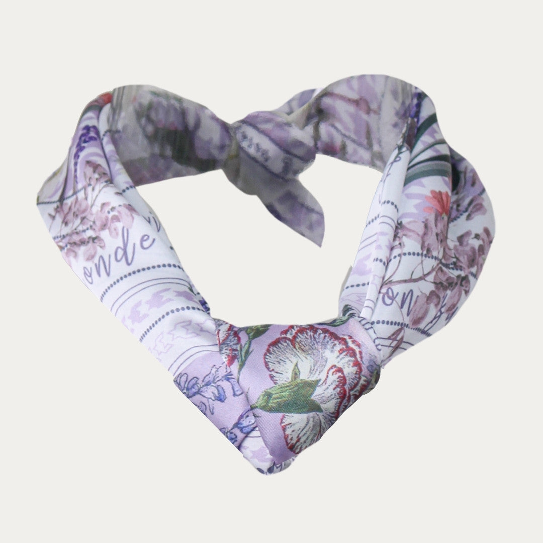 Secret Violet Garden Houndstooth Silky Scarf (60cm)