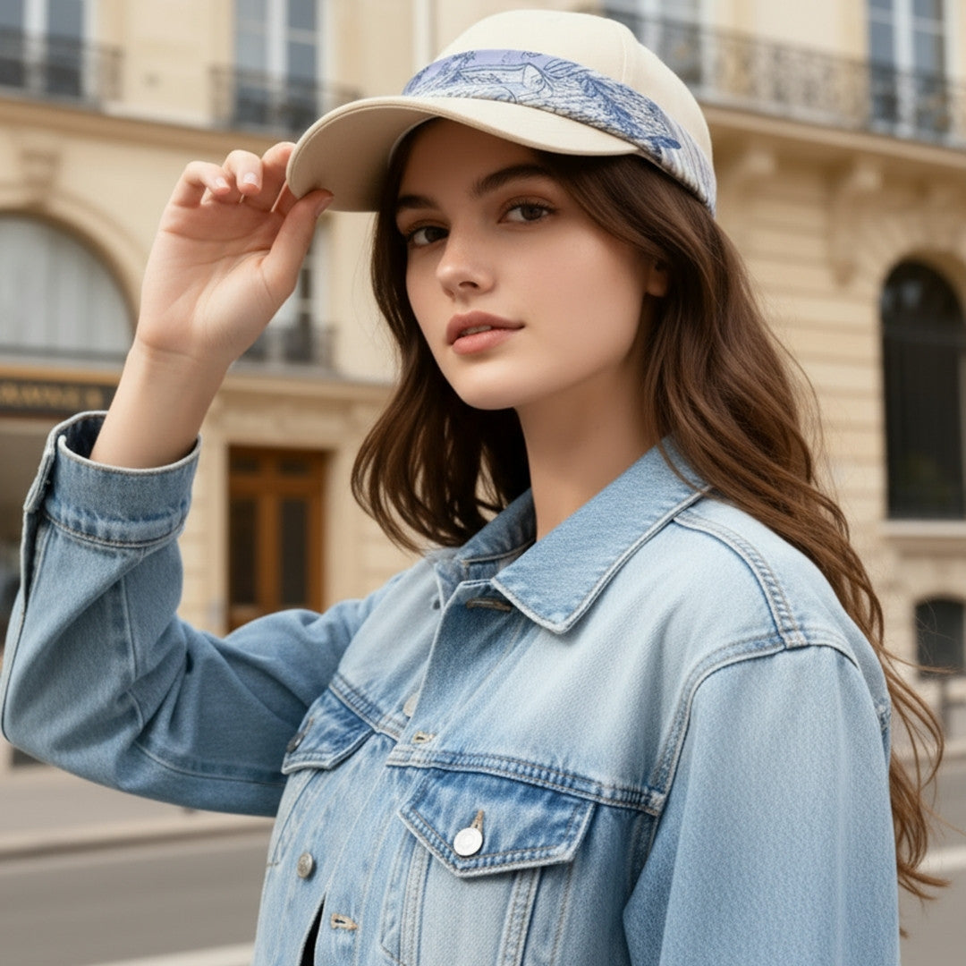 Secret Violet Garden Houndstooth Silky Scarf (60cm)