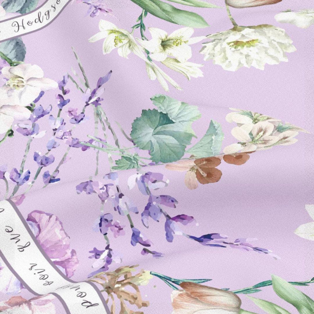 Secret Violet Garden Eustoma Silky Scarf (60cm)