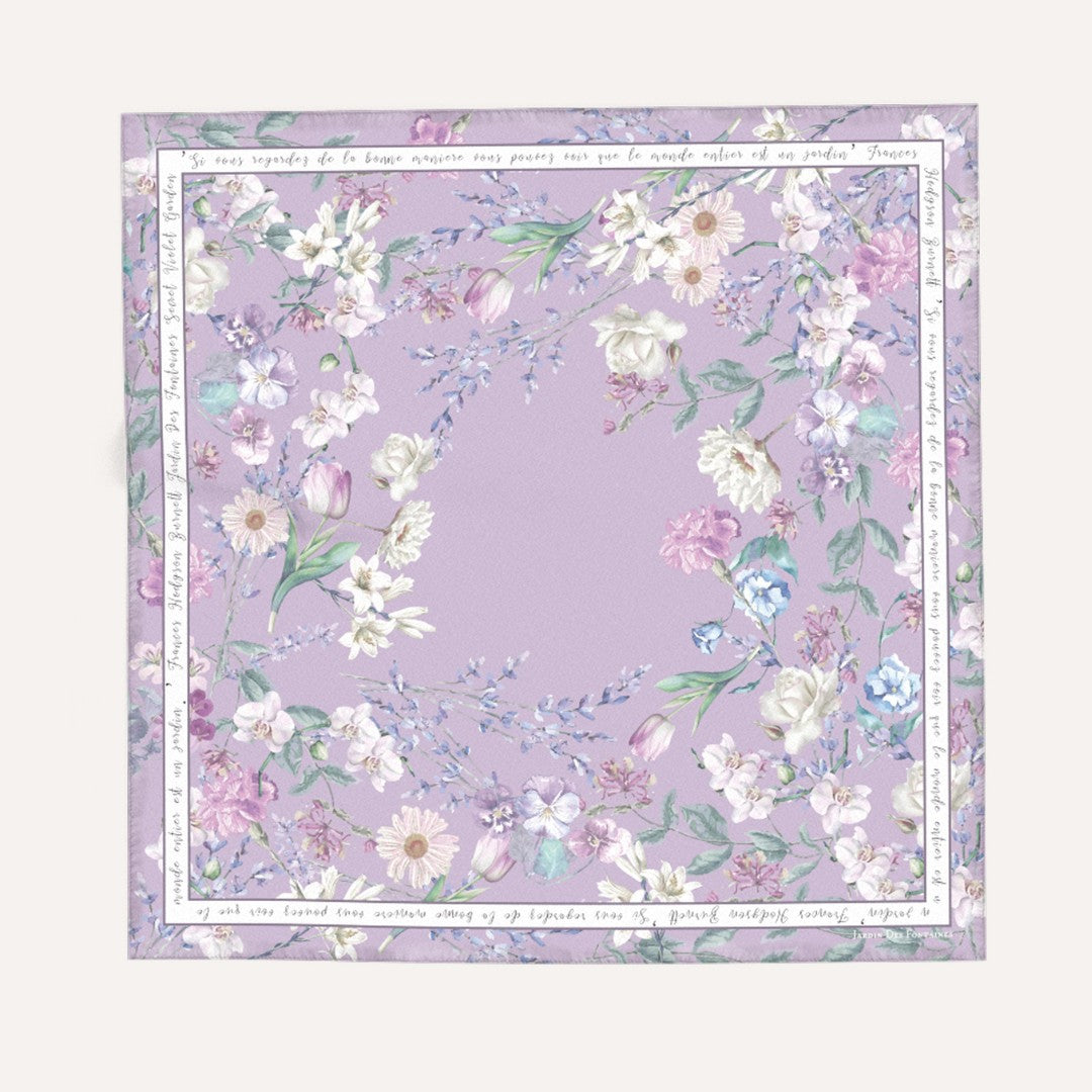 Secret Violet Garden Eustoma Silky Scarf (60cm)