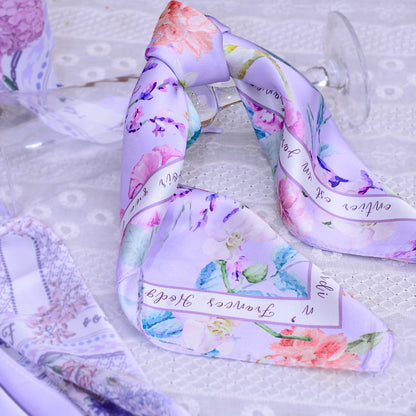 Secret Violet Garden Lavender Silky Scarf (45cm)