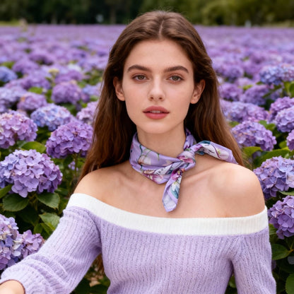 Secret Violet Garden Lavender Silky Scarf (45cm)