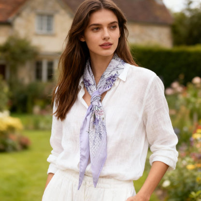 Secret Violet Garden Houndstooth Diamond Silky Scarf