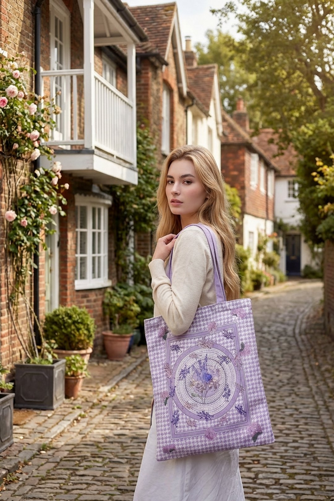 Pet & Owner Twinning Outfits  | Secret Violet Garden Scarf & Tote Bag Set