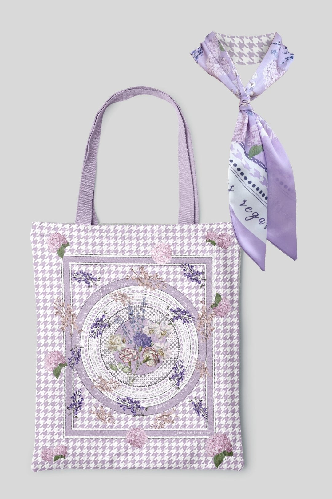 Pet & Owner Twinning Outfits  | Secret Violet Garden Scarf & Tote Bag Set