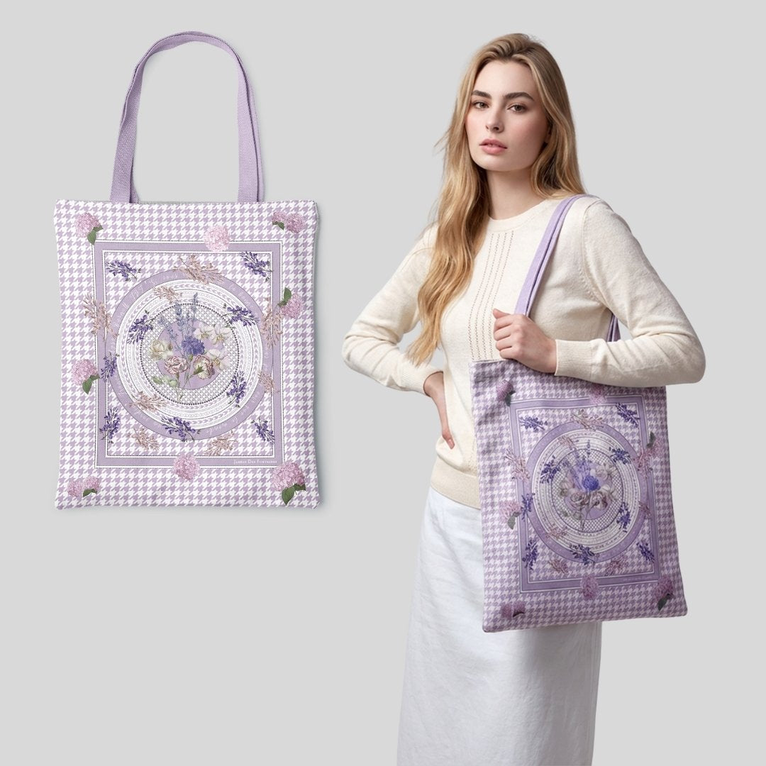 Pet & Owner Twinning Outfits  | Secret Violet Garden Scarf & Tote Bag Set