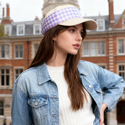 Secret Violet Garden Houndstooth Twilly Silky Scarf (105cm)