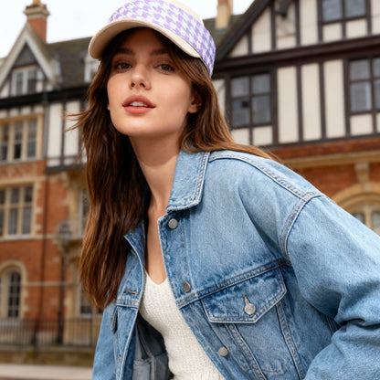 Secret Violet Garden Houndstooth Twilly Silky Scarf (105cm)