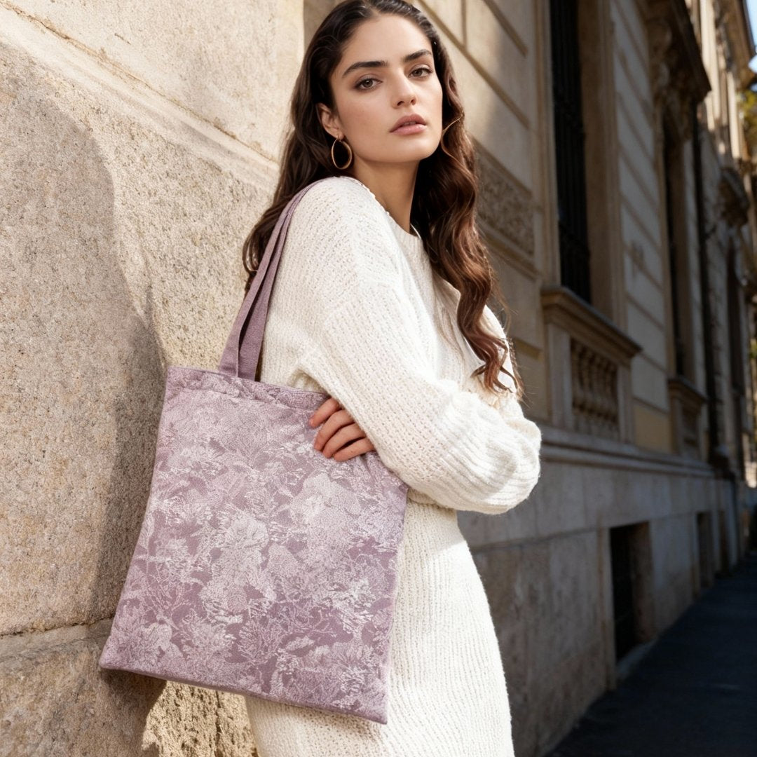 Toile De Jouy Pinkish Gray Tote Bag