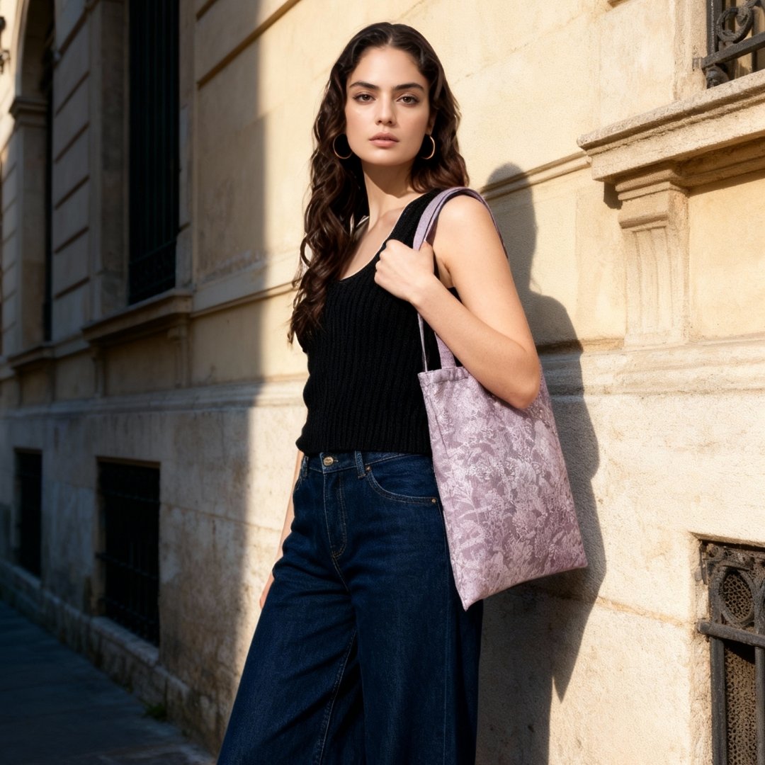 Toile De Jouy Pinkish Gray Tote Bag