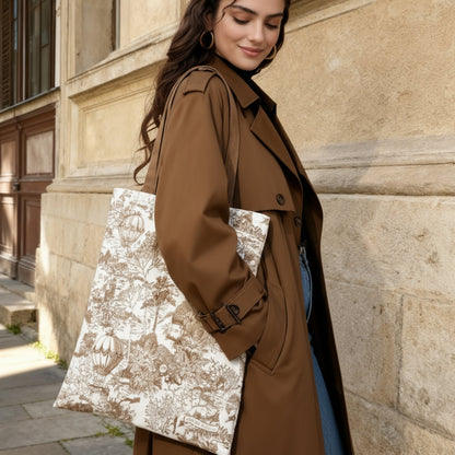 Toile De Jouy Cedar Brown Tote Bag