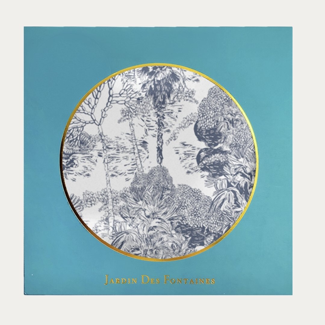 Toile De Jouy Dusty Blue Silky Scarf (60cm)