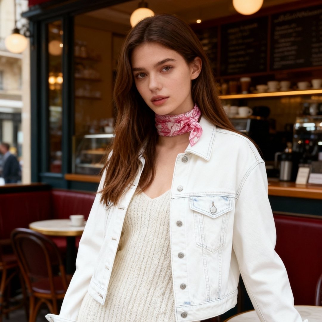 Toile De Jouy Pink Silky Scarf (60cm)