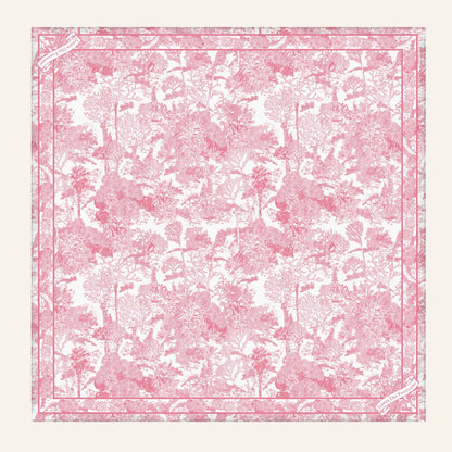 Toile De Jouy Pink Silky Scarf (60cm)