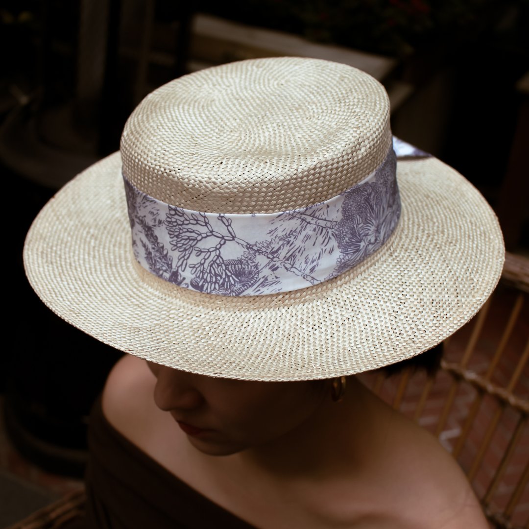 Toile De Jouy Dusty Blue Twilly Silky Scarf (105cm)