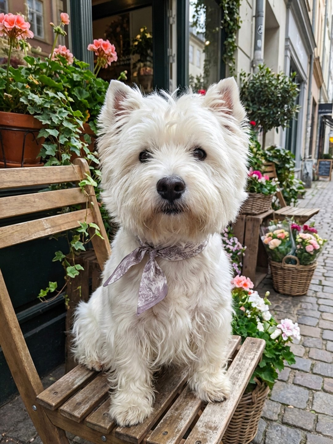 同款造型｜左岸花園長帶荷蘭牡丹絲巾