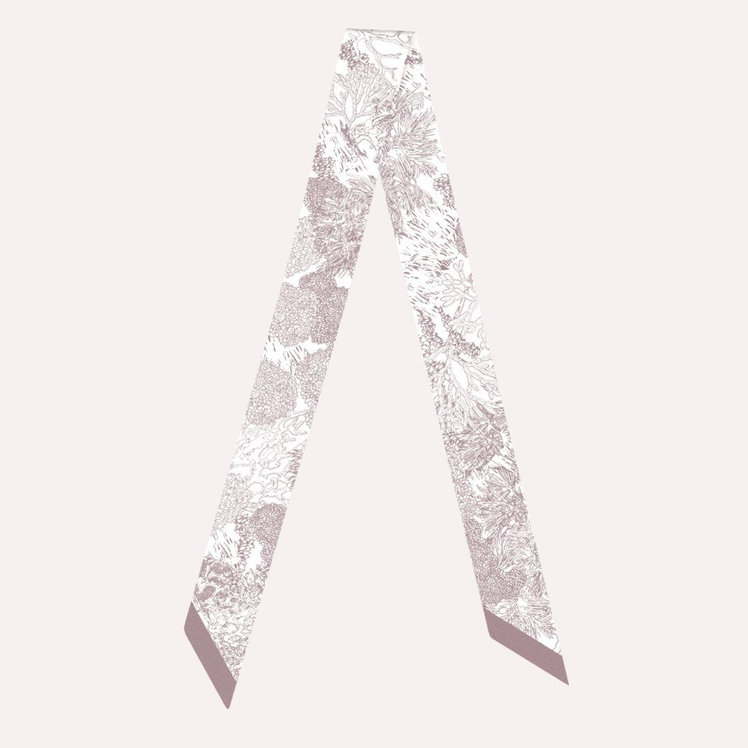 Toile De Jouy Pinkish Gray Twilly Silky Scarf (105cm)