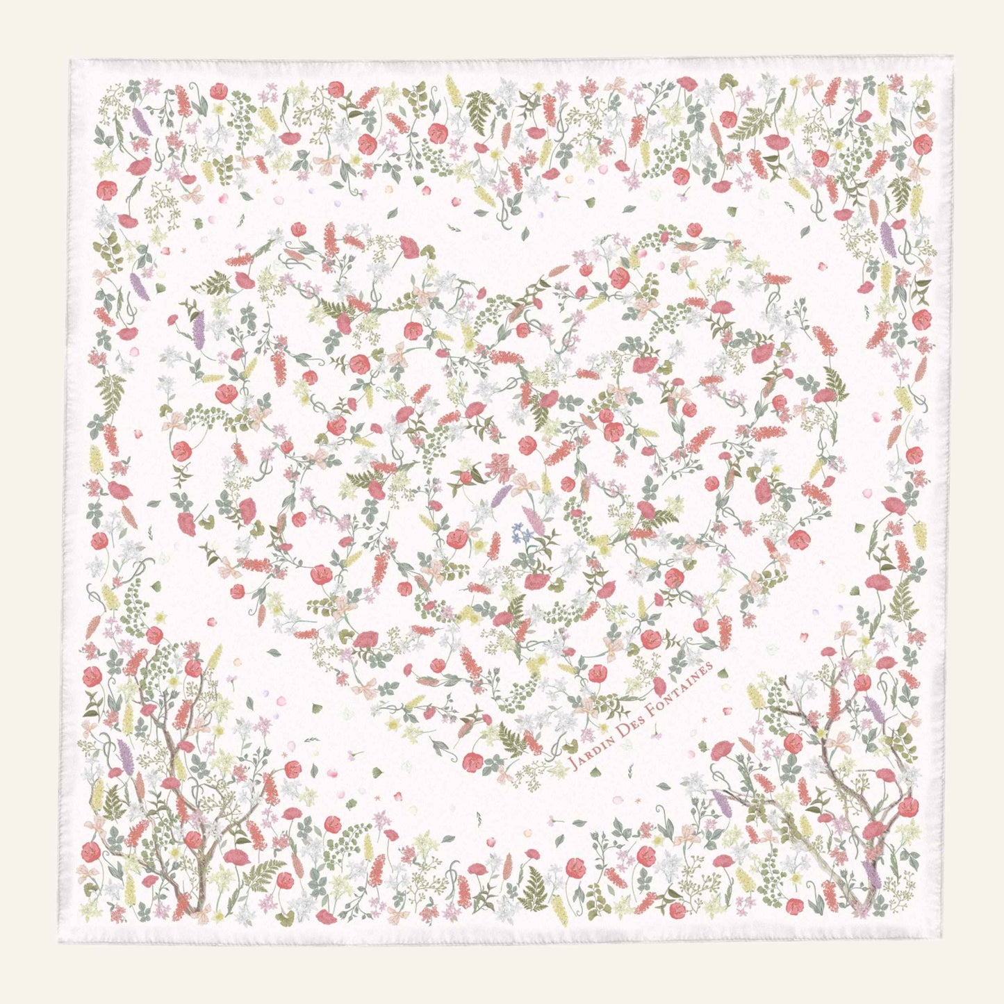 Venus Garden of Love Heart Silky Scarf (60cm)