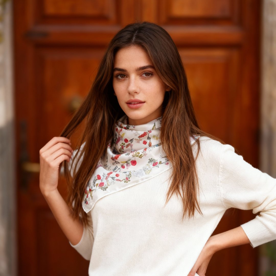 Venus Garden of Love Dreams Blossom Silky Scarf (90cm)